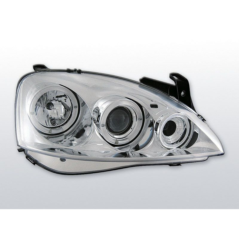 Scheinwerfer Angel Eyes Opel Corsa C 11.00 - 09.06 Chrom LPOP28