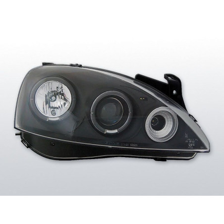 Phares Avant Angel Eyes Opel Corsa C 11.00 - 09.06 Noir