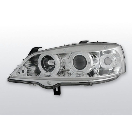 Headlights Angel Eyes Opel Astra G 09.97-02.04 Chrome LPOP12 LPOP12 179,90 €