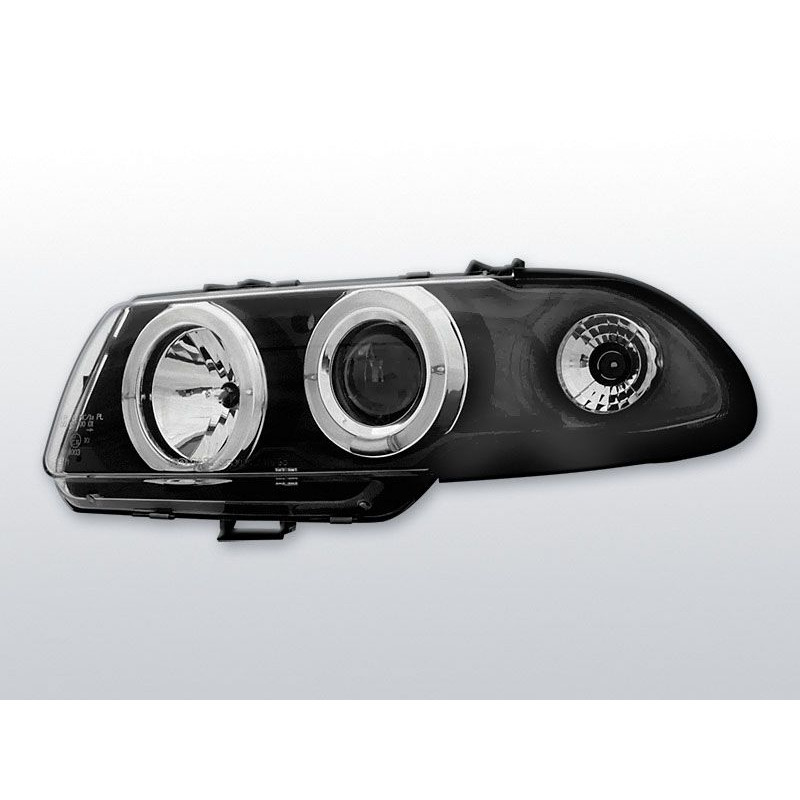 Phares Avant Angel Eyes Opel Astra F 09.91-08.94 Noir