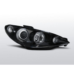 Phares Avant Angel Eyes H7/H7 Peugeot 206 02- Noir