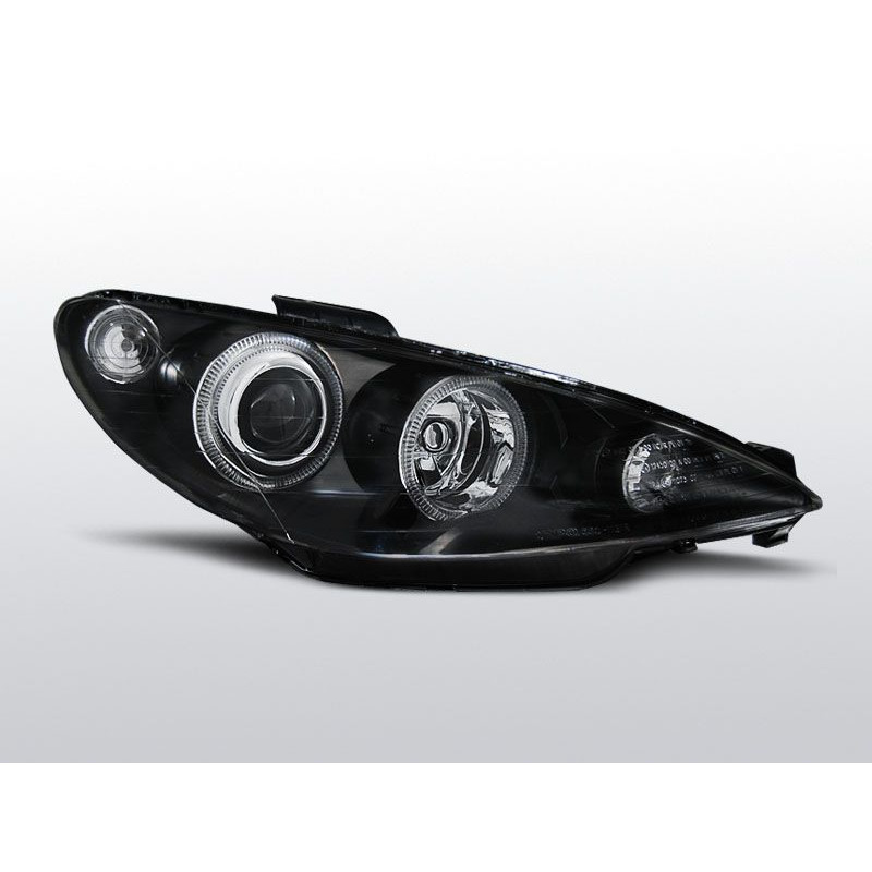 Angel Eyes H7/H7 Frontscheinwerfer Peugeot 206 02- Schwarz LPPE27