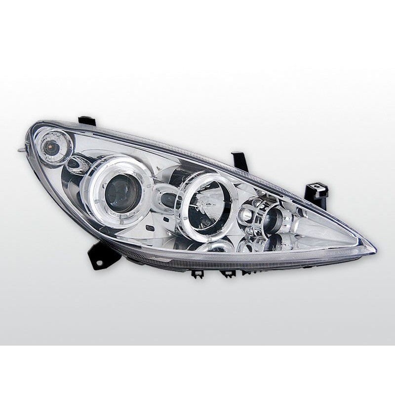 Phares Avant Angel Eyes Peugeot 206 02- Chrome