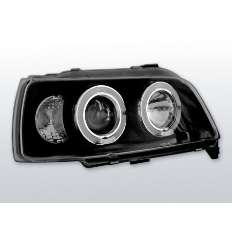 Phares Avant Angel Eyes Renault Clio 06.90-95 Noir