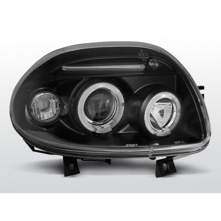 Phares Avant Angel Eyes Renault Clio 2 09.98-05.01 Noir