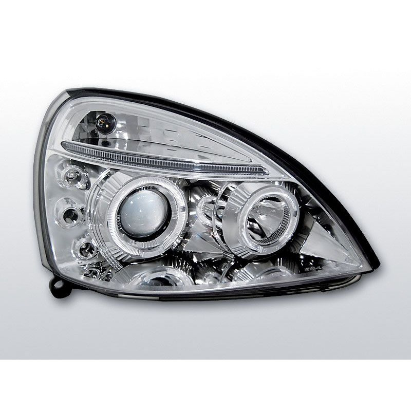 Phares Avant Angel Eyes Renault Clio 2 06.01-09.05 Chrome