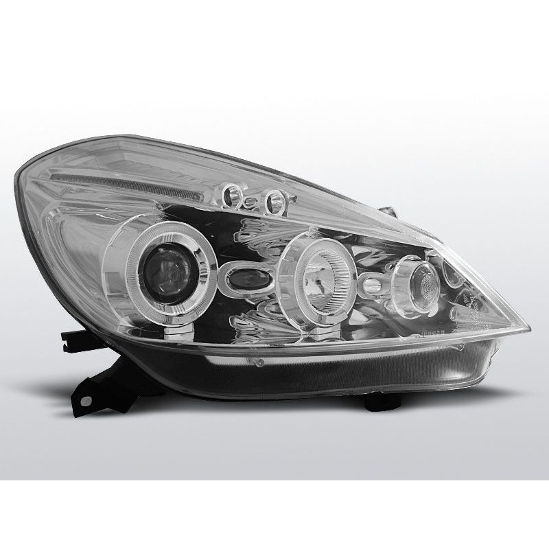 Angel Eyes Frontscheinwerfer Renault Clio 3 05-09 Chrom LPRE27