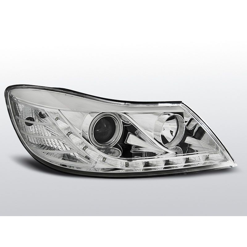 Phares Avant Daylight Skoda Octavia 09-12 Chrome