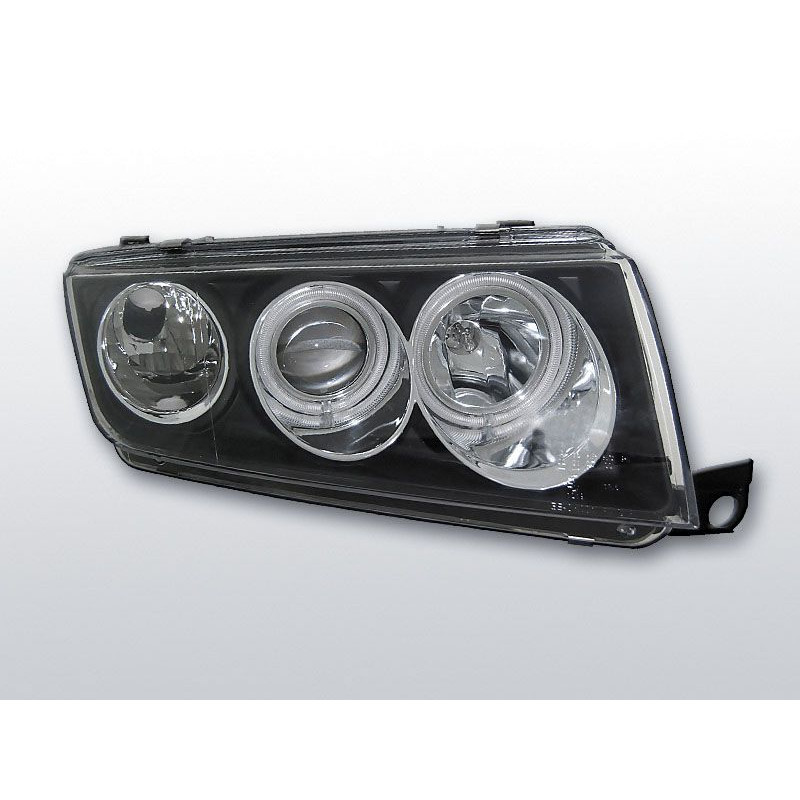 Phares Avant Angel Eyes Skoda Fabia 1 12.99-08 Noir