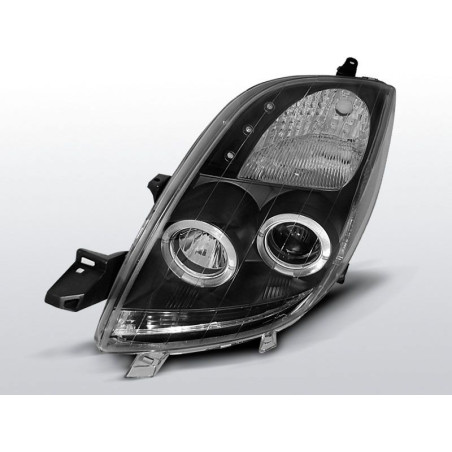 Phares Avant Angel Eyes Toyota Yaris 06-09 120 03-09 Noir