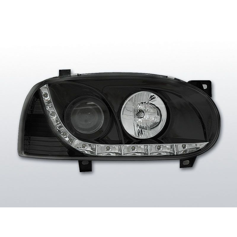 DayLight Frontscheinwerfer Volkswagen Golf 3 09.91-08.97 Schwarz LPVW95