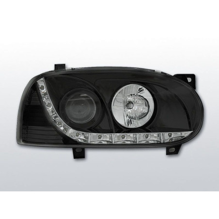 Phares Avant DayLight Volkswagen Golf 3 09.91-08.97 Noir