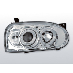 Phares Avant Angel Eyes Volkswagen Golf 3 09.91-08.97 Chrome