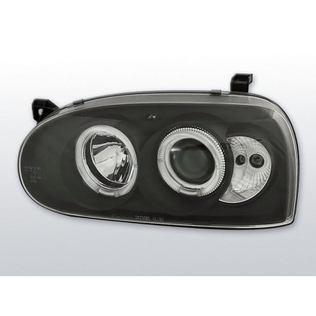 Phares Avant Angel Eyes Volkswagen Golf 3 09.91-08.97 Noir