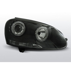 Phares Avant Angel Eyes Volkswagen Golf 5 10.03-09 Noir