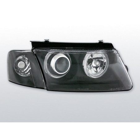 Phares Avant Angel Eyes Volkswagen Passat B5 3B 11.96-08.00 Noir Phares avant