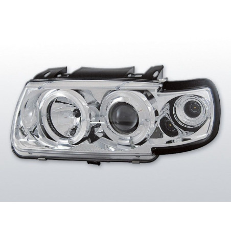 Phares Avant Angel Eyes Volkswagen Polo 6N 10.94-09.99 Chrome Phares avant