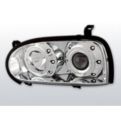 Phares Avant Angel Eyes Volkswagen Golf 3 09.91-08.97 Chrome