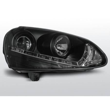 Phares Avant Daylight Volkswagen Golf 5 03-08 Noir