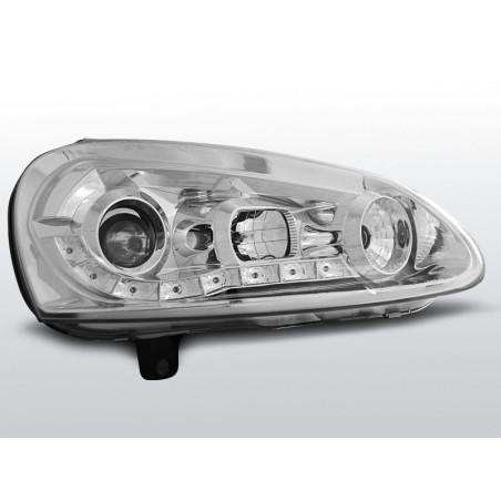 Phares Avant Daylight Volkswagen Golf 5 03-08 Chrome Phares avant