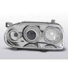 Phares Avant Angel Eyes Volkswagen Golf 3 09.91-08.97 Chrome