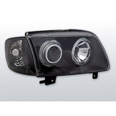 Phares Avant Angel Eyes Volkswagen Polo 6N2 10.99-10.01 Noir Phares avant