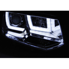 TRU/DRL U-Type Volkswagen T5 2010 Chrome Front Headlights