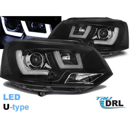 Phares Avant TRU/DRL U-Type Volkswagen T5 2010 Noir Phares avant