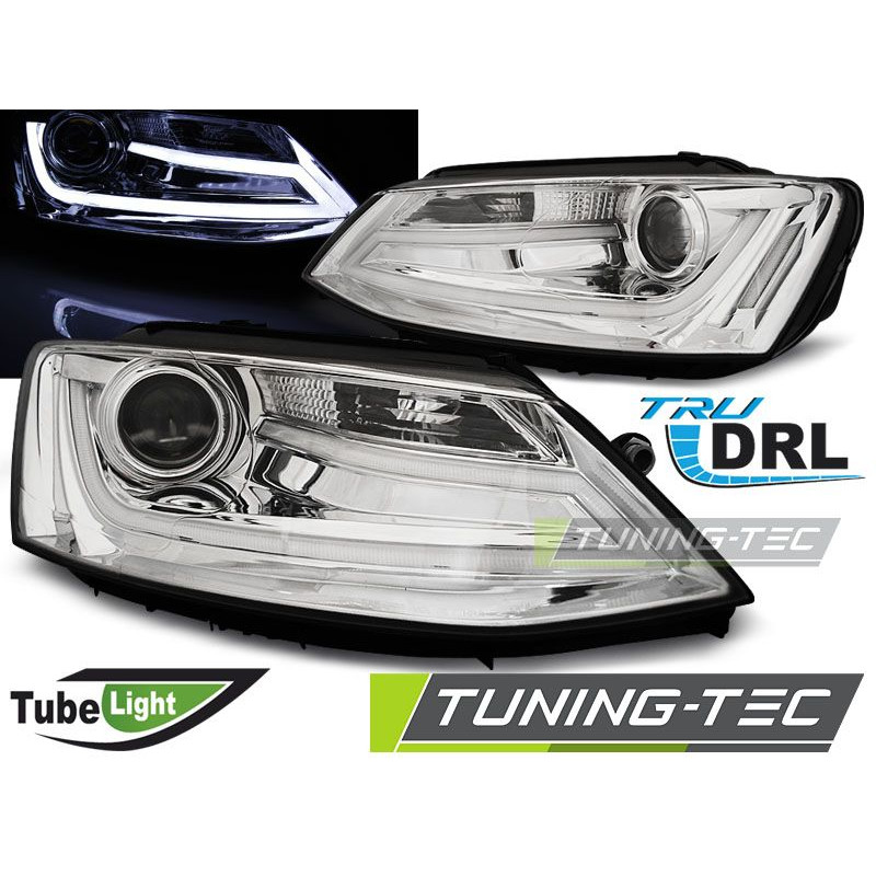 Phares Avant Tube Light Volkswagen Jetta 6 1.11- Chrome