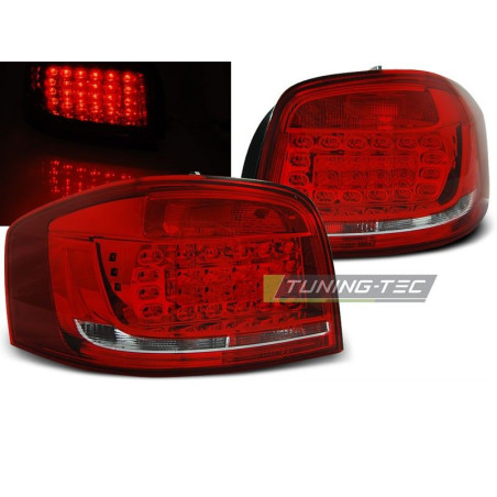 Feux Arrière Audi A3 8P 08-12 à Leds Rouge/Clair