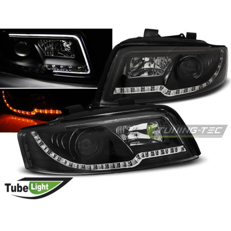 Phares Avant Tube Light Audi A4 B6 0.00-10.04 Noir Phares avant