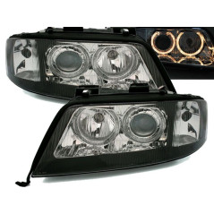 Phares Avant Angel Eyes Xénon D2S Audi A6 C5 10.99-06.01 Noir