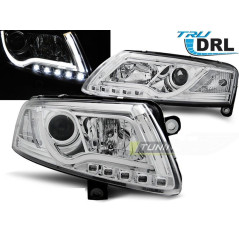 Front Led Scheinwerfer Tube Light Tru Drl Audi A6 C6 04.04-08 Chrome LPAUC7