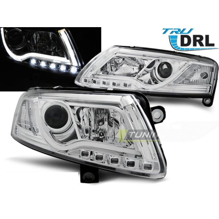 Front Led Headlights Tube Light Tru Drl Audi A6 C6 04.04-08 Chrome LPAUC7 LPAUC7 419,90 €