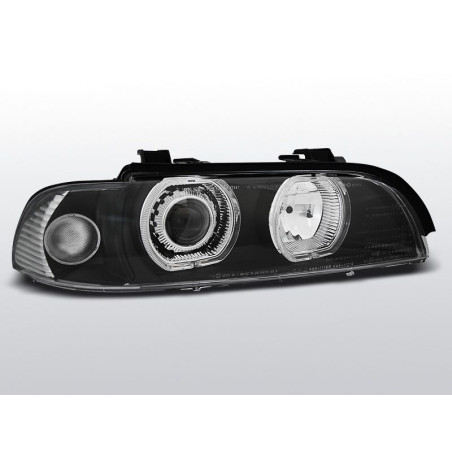 Phares Avant Angel Eyes Led H7/H7 BMW E39 09.95-05.03 Noir