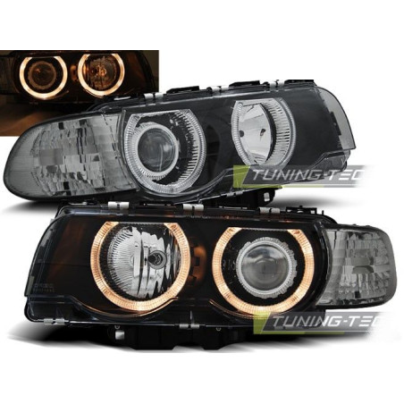 Front Headlights Angel Eyes H7/H7 BMW E38 09.98-07.01 Black