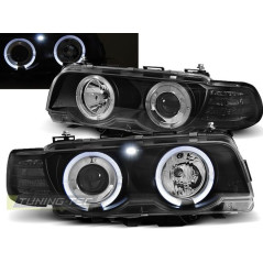 Headlights Angel Eyes H7/H1 BMW E38 09.98-07.01 Black