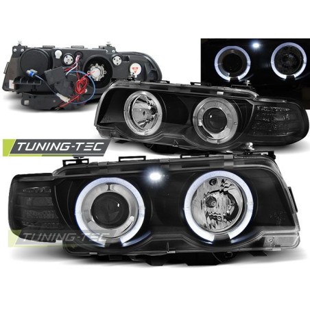 Frontscheinwerfer Angel Eyes Xenon D2S BMW E38 09.98-07.01 Schwarz