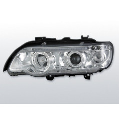 Phares Avant Angel Eyes BMW X5 E53 09.99-10.03 Chrome