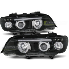 Angel Eyes Frontscheinwerfer BMW X5 E53 09.99-10.03 Schwarz