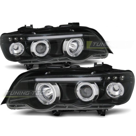 Angel Eyes Frontscheinwerfer BMW X5 E53 09.99-10.03 Schwarz LPBM43