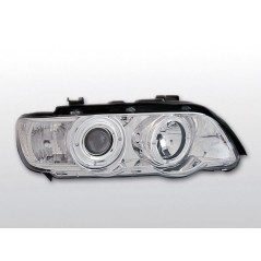 Phares Avant Angel Eyes BMW X5 E53 09.99-10.03 Chrome