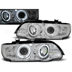 Angel Eyes Front Headlights BMW X5 E53 09.99-10.03 Chrome