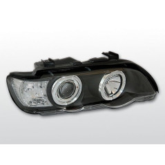 Phares Avant Angel Eyes BMW X5 E53 09.99-10.03 Noire