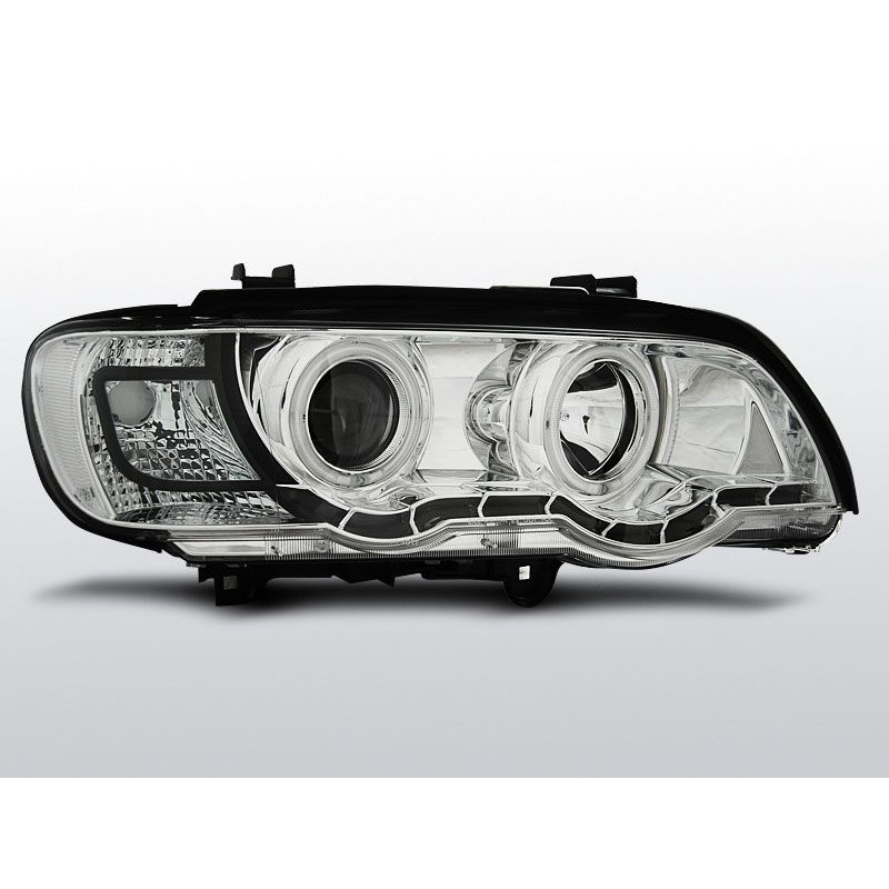 Scheinwerfer Angel Eyes CCFL/Xenon D2S H1 BMW X5 E53 09.99-10.03 Chrom LPBMC4