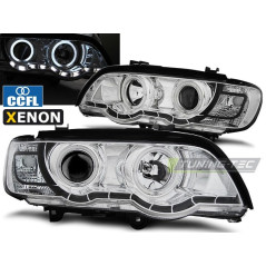 Scheinwerfer Angel Eyes CCFL/Xenon D2S H1 BMW X5 E53 09.99-10.03 Chrom