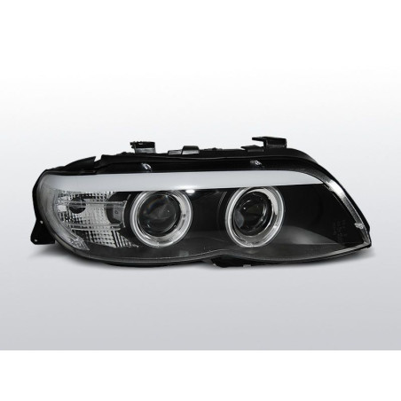 Phares Avant Angel Eyes Xénon D2S H7 BMW X5 E53 11.03-06 Noir