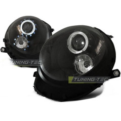 Phares Avant Angel Eyes BMW Mini Cooper 06-14 Noir