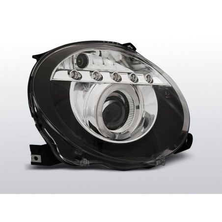 Frontscheinwerfer mit LED Fiat 500 07- Schwarz LPFI22