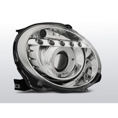 Phares Avant Avec Led Fiat 500 07- Chrome